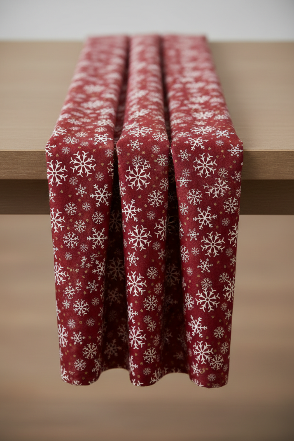 Winter Solstice II Red Snowflakes Metallic quilting cotton styled for quilting project inspiration