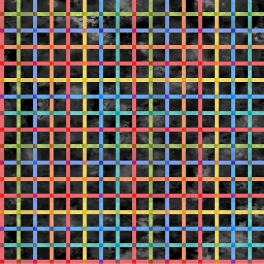 On the Go Plaid Multi quilting cotton fabric by Jason Yenter – premium 100% cotton showing vibrant multi-color plaid