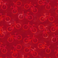 On the Go Bicycles Red quilting cotton by Jason Yenter for In The Beginning Fabrics — vertical crop flat lay showing scattered road bicycle silhouettes in warm crimson on a deep red wax-resist mottled ground. Coordinating fabrics and quilt patterns available at IraRobi Quilts.