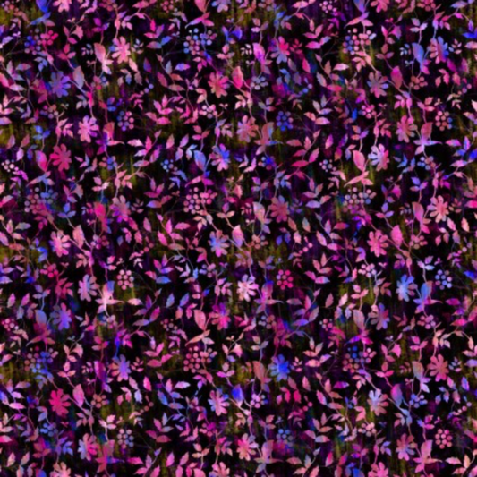 Close-up of Halcyon II Magenta Vines fabric showing elegant vine details in vibrant magenta - premium 100% cotton