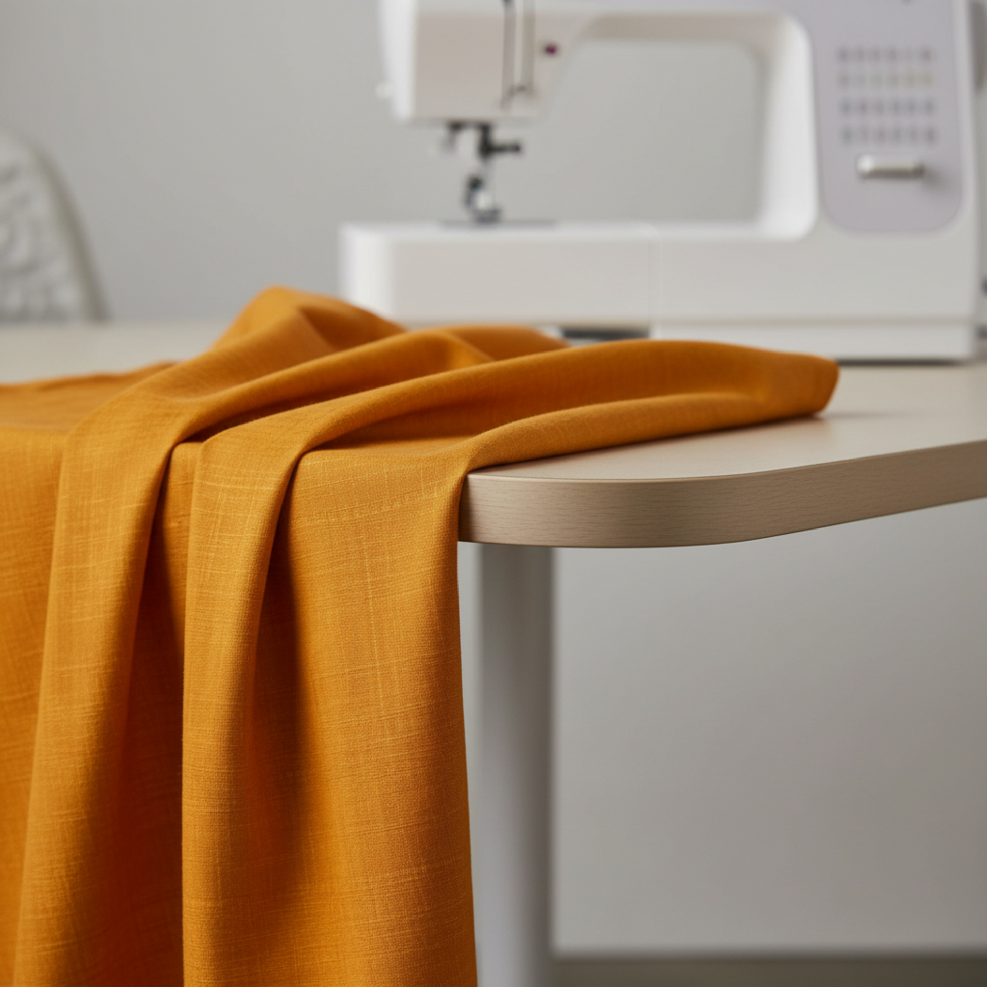 Interwoven Butterscotch quilting cotton showing fabric body and drape quality