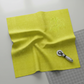 Interwoven Citron quilting cotton fabric by Jason Yenter showing bright citron yellow-green geometric woven pattern