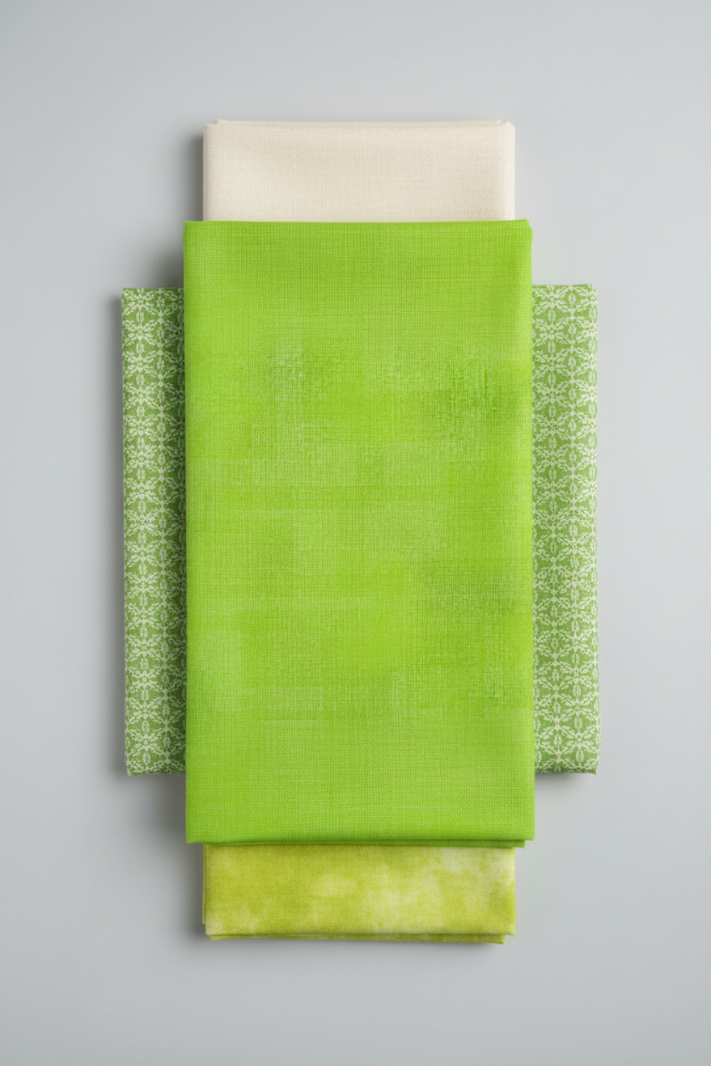 Interwoven Lime quilting cotton lifestyle photo showing fabric detail and texture