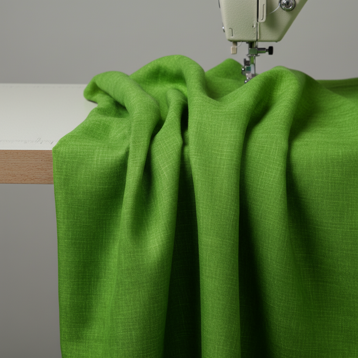 Interwoven Green quilting cotton showing fabric body and drape quality
