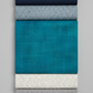 Interwoven Teal quilting cotton with four coordinating fabrics lifestyle photo showing color palette and design inspiration