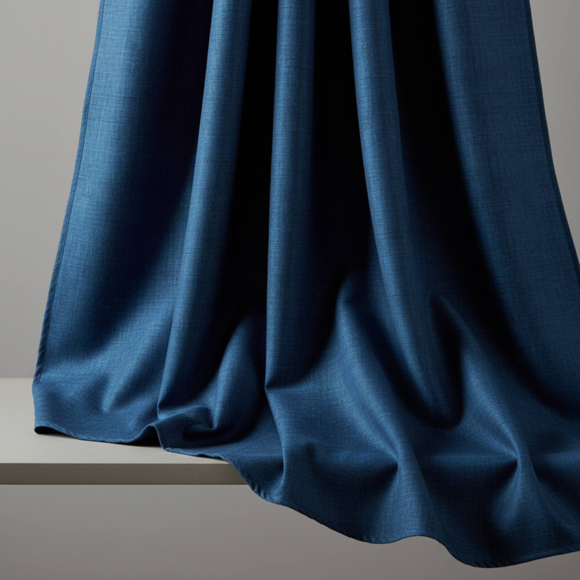Interwoven Indigo quilting cotton showing fabric body and drape quality