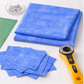 Interwoven Periwinkle quilting cotton fabric by Jason Yenter showing soft periwinkle blue-purple geometric woven pattern