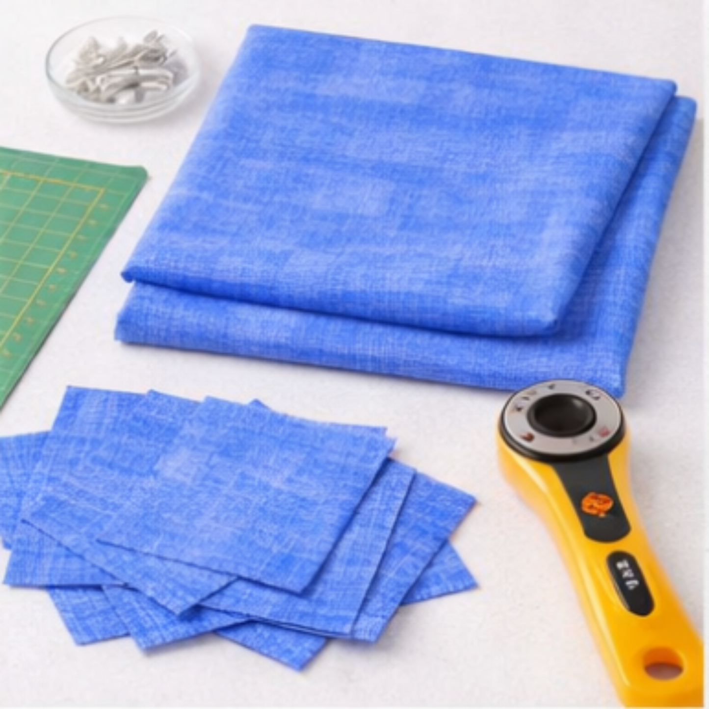 Interwoven Periwinkle quilting cotton fabric by Jason Yenter showing soft periwinkle blue-purple geometric woven pattern