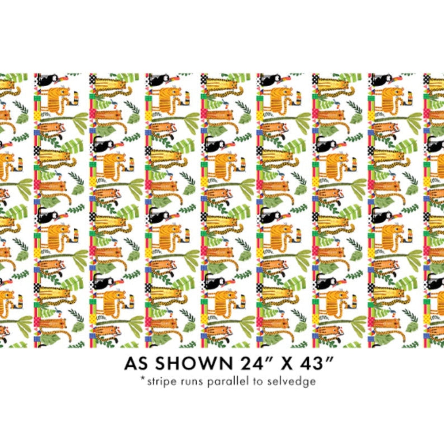 Safari Fun – Stripe White/Multi – fabric – colorful textile design