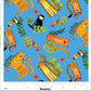 Safari Fun – Playful Safari Blue/Multi – fabric – colorful textile design
