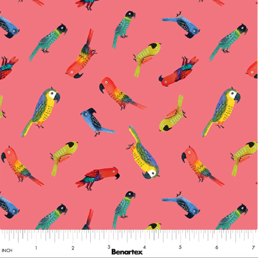 Safari Fun – Jungle Birds Sorbet – fabric – colorful textile design