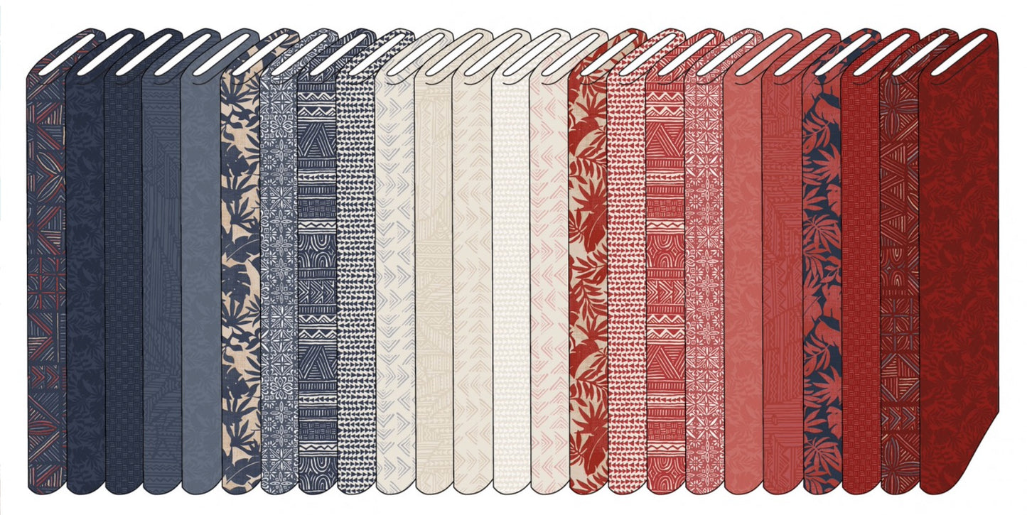 Breezeway by Maywood Studio Collection - Red/Cream Textured Palms