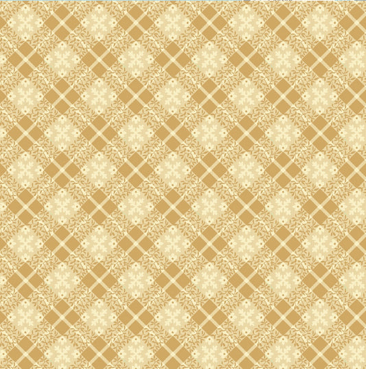 Golden Era Tan Floral Plaid