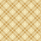 Golden Era Floral Plaid Tan quilting cotton by Paula Barnes for Marcus Fabrics — close-up of warm tan-gold ground with diagonal crosshatch lattice grid and delicate cream floral wreath motifs in each diamond cell, a sophisticated tonal blender for traditional quilts and sewing projects