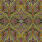 What If Good Vibes Gold/Multi quilting cotton repeat — bold kaleidoscopic geometric in citron, magenta, orange-red, and black by Paula Nadelstern for Benartex