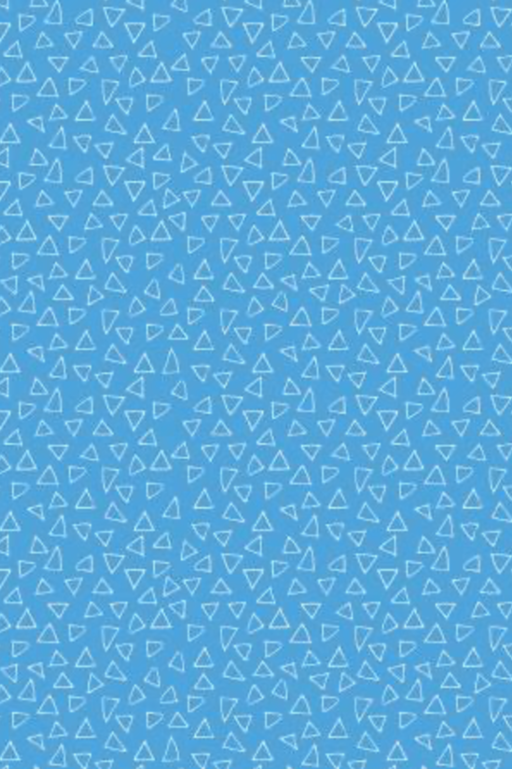 Safari Fun Floating Triangles Blue by Terry Runyan for Benartex – tone-on-tone cornflower blue quilting cotton with scattered white floating triangle outlines, full repeat view