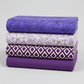 Expressions Batiks Hand-Dyed Purple II – coordination stack with 4 complementary fabrics arranged vertically on light grey background