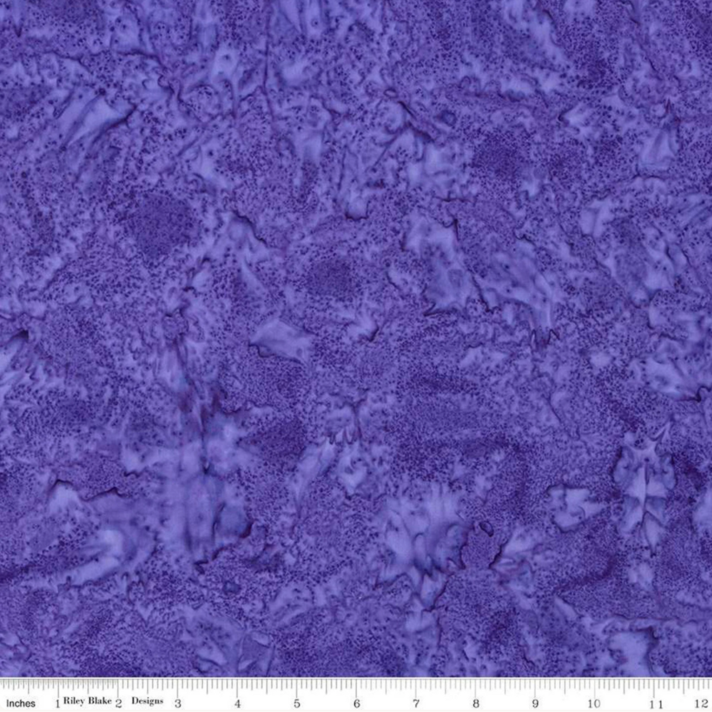 Expressions Batiks Hand-Dyed Purple II – scale reference shot showing fabric width and hand-dyed purple tonal pattern, Riley Blake Designs