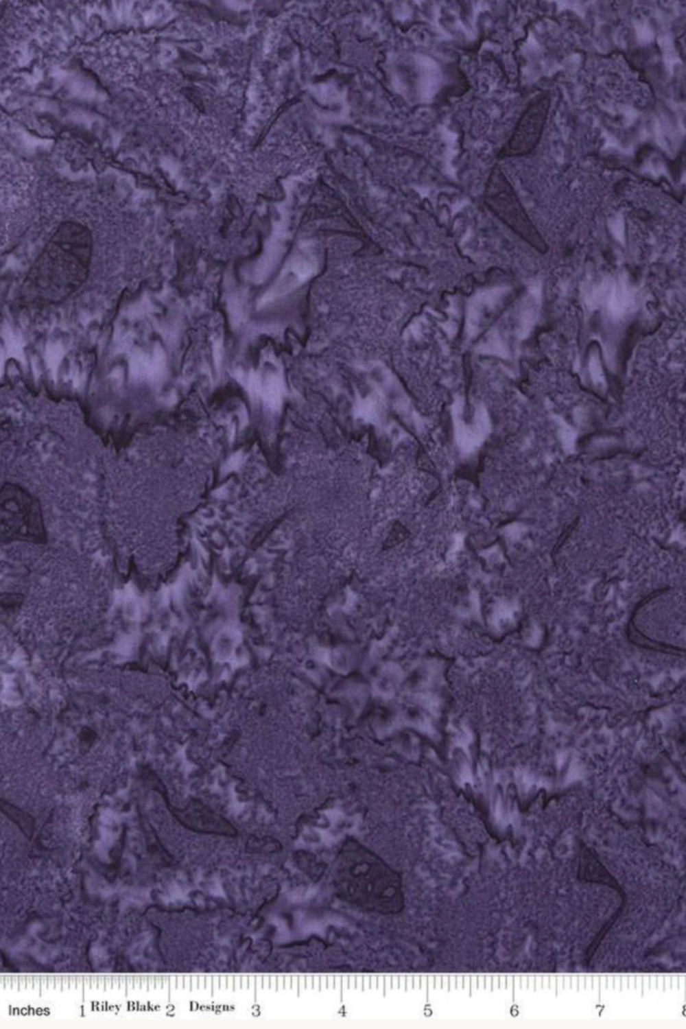 Expressions Batiks Hand-Dyed Dark Purple – Pinterest scale reference showing deep purple hand-dyed batik quilting cotton, Riley Blake Designs