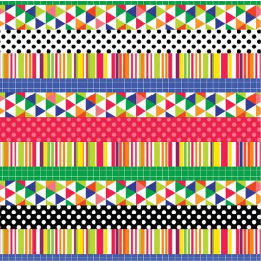 Safari Fun – Playful Strip Multi – fabric – colorful textile design