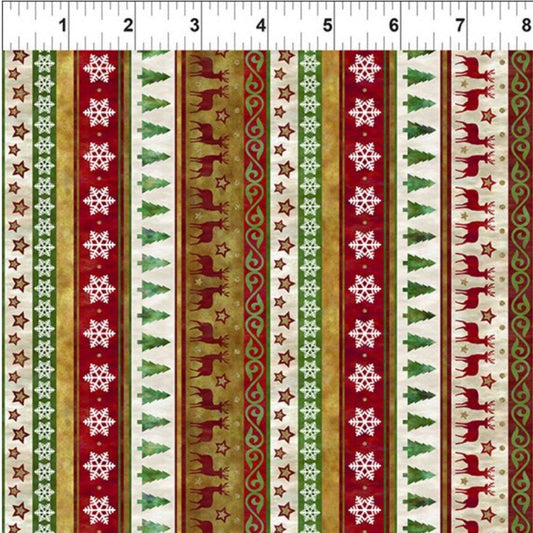 Winter Solstice II Multi Stripe Metallic – fabric – colorful textile design