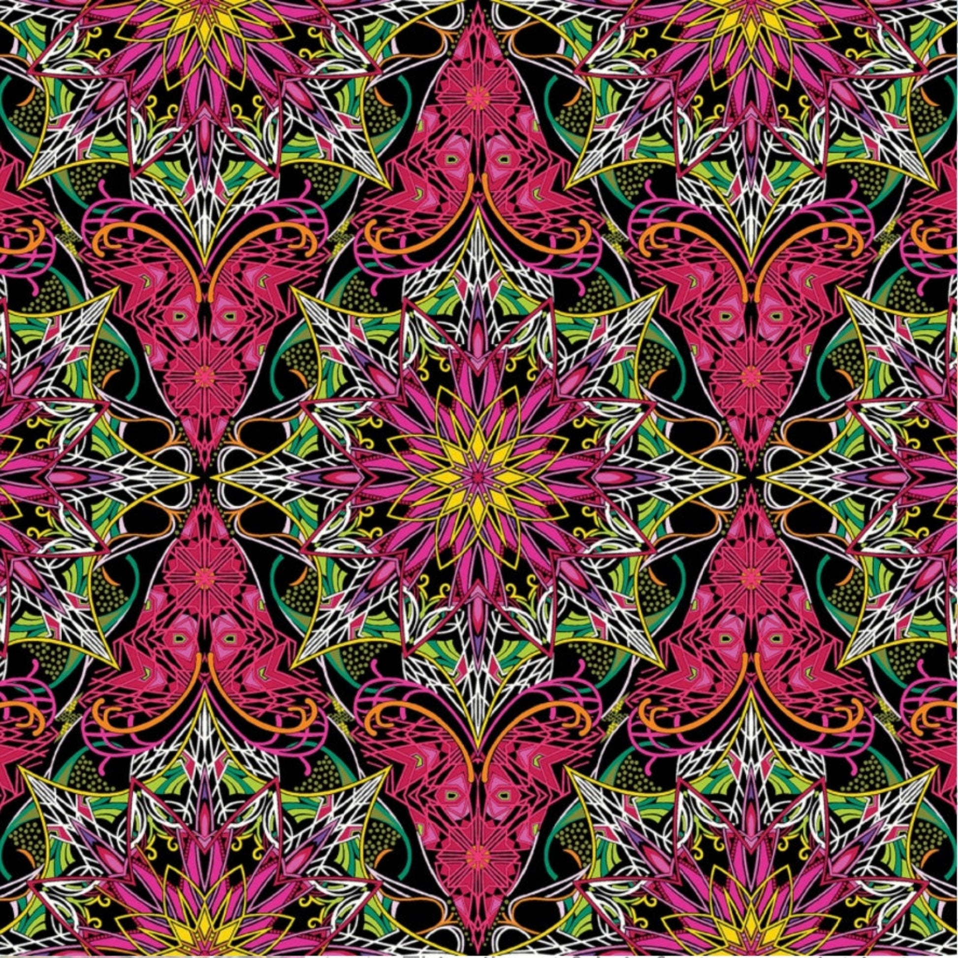 Needle Stars - Byzantium Red/Multi – fabric – colorful textile design