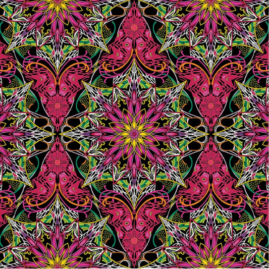 Needle Stars - Byzantium Red/Multi – fabric – colorful textile design