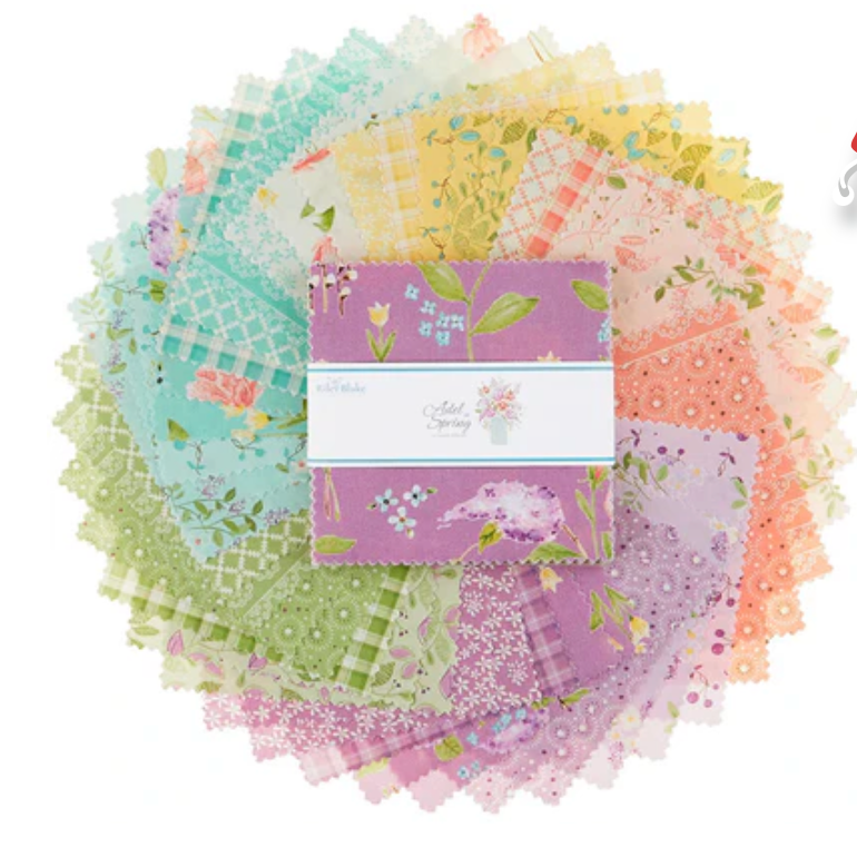 Adel in Spring by Sandy Gervais for Riley Blake Designs, Charm Pack 5" x 5", 42 pcs