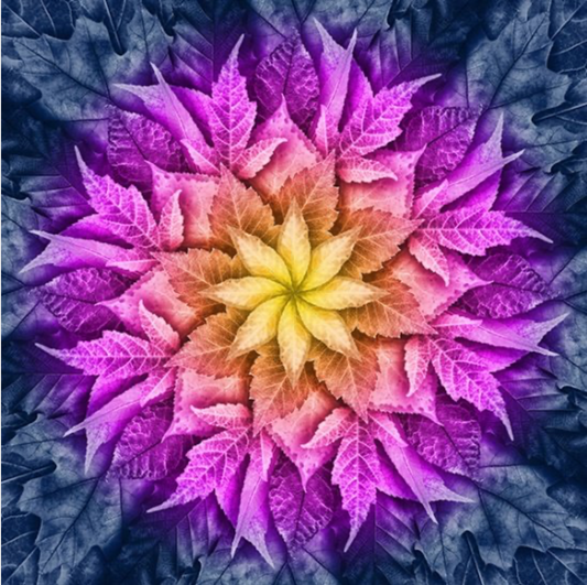 Dream Big Leaf Paradise Quilt Panel by Jeanie Sumrall-Ajero for Hoffman Fabrics