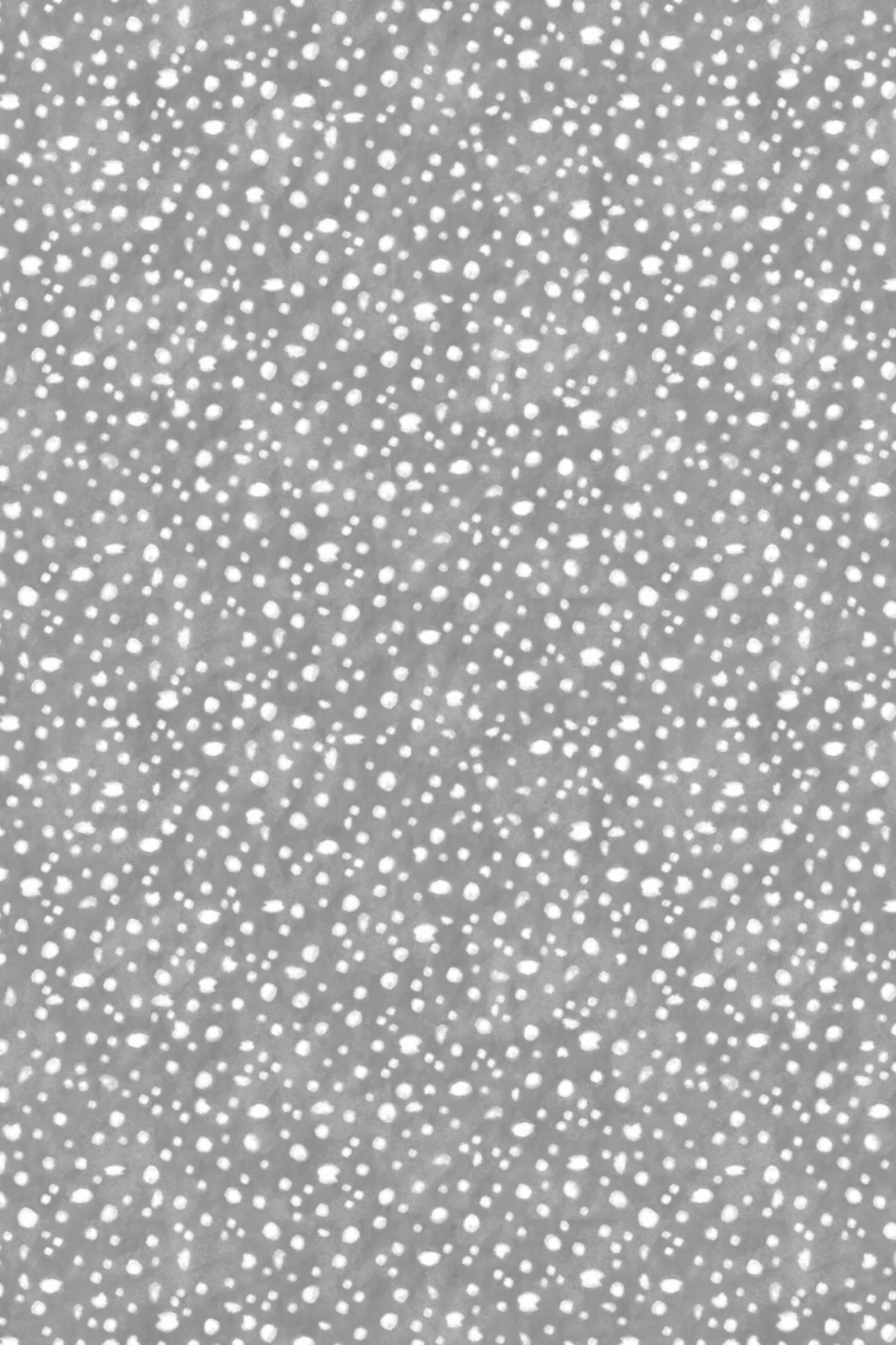 Essentials Connect The Dots Gray quilting cotton by Susan Winget for Wilmington Prints — close-up of warm grey ground with tossed soft white scattered dots in varying sizes, a versatile low-volume blender fabric for quilts and sewing projects