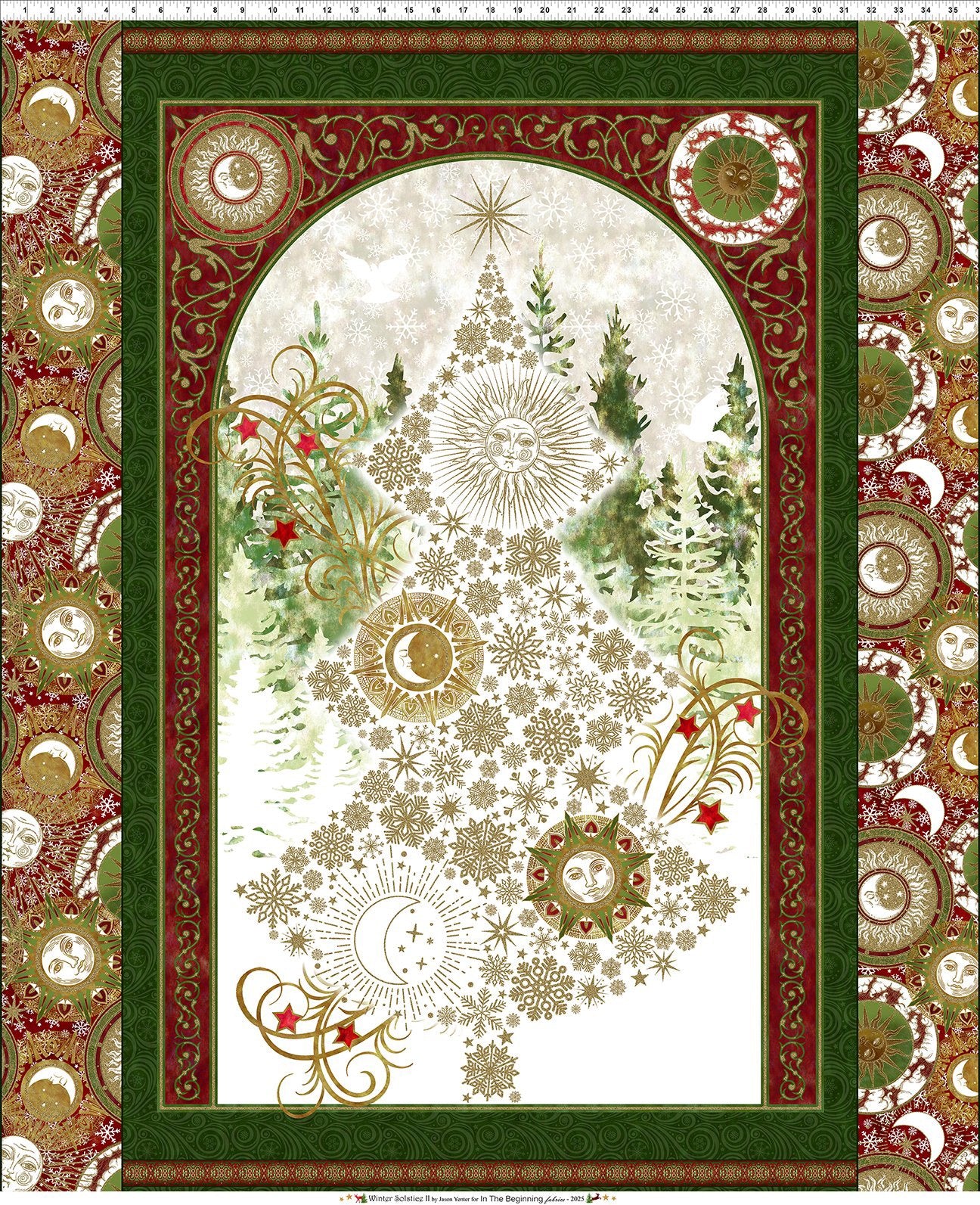 Winter Solstice II Metallic Quilt Panel - 36" – fabric panel – fabric panel included