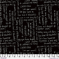 Writing on the Wall Curves Black quilting cotton by Sew Kind of Wonderful for FreeSpirit Fabrics -- close-up with ruler showing scale, rich black ground with white handwritten quilting phrases including Curves Rock, Love your curves, Get your curve on, Sew Kind of Wonderful, and Cut and Sew and Square-up -- 100% cotton, 43-44" wide