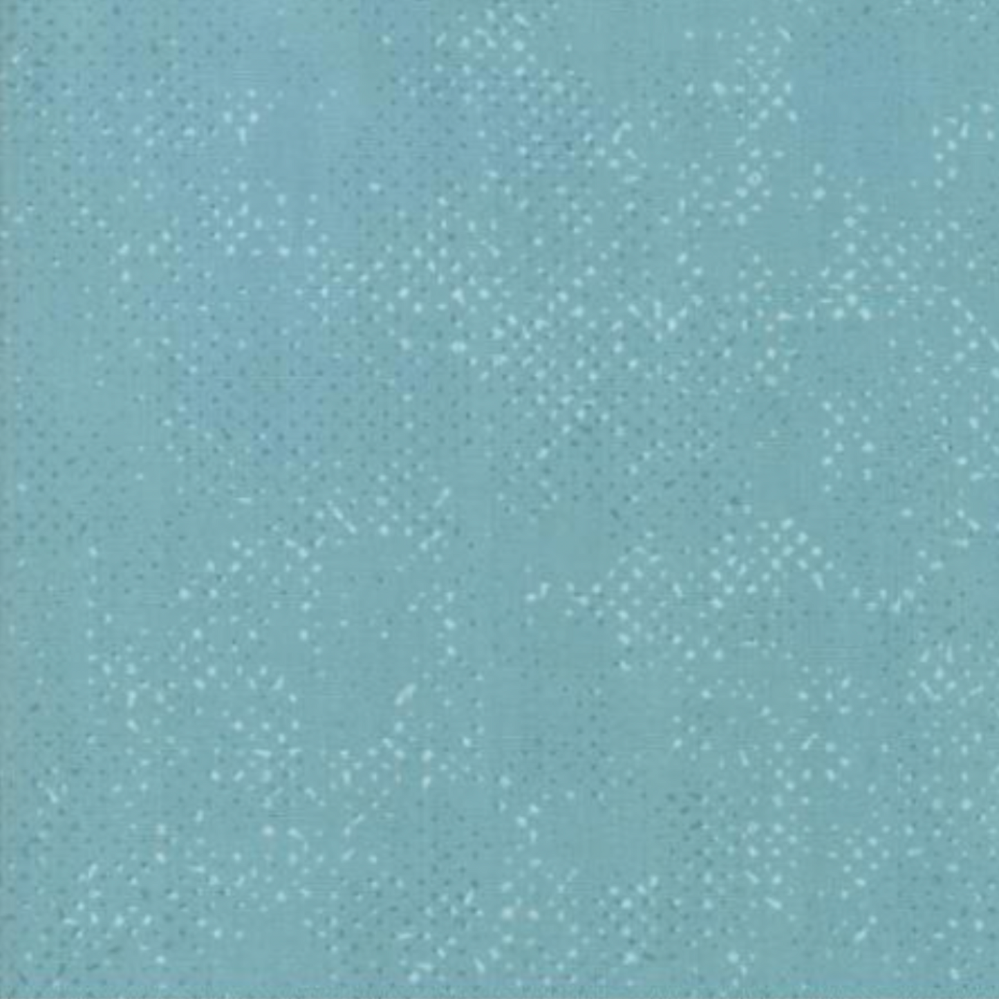Spotted Dusty Teal quilting cotton fabric by Zen Chic for Moda Fabrics – medium teal-blue with cool aqua undertones and subtle tonal speckled texture, a versatile near-solid blender, 100% cotton, 43–44" wide