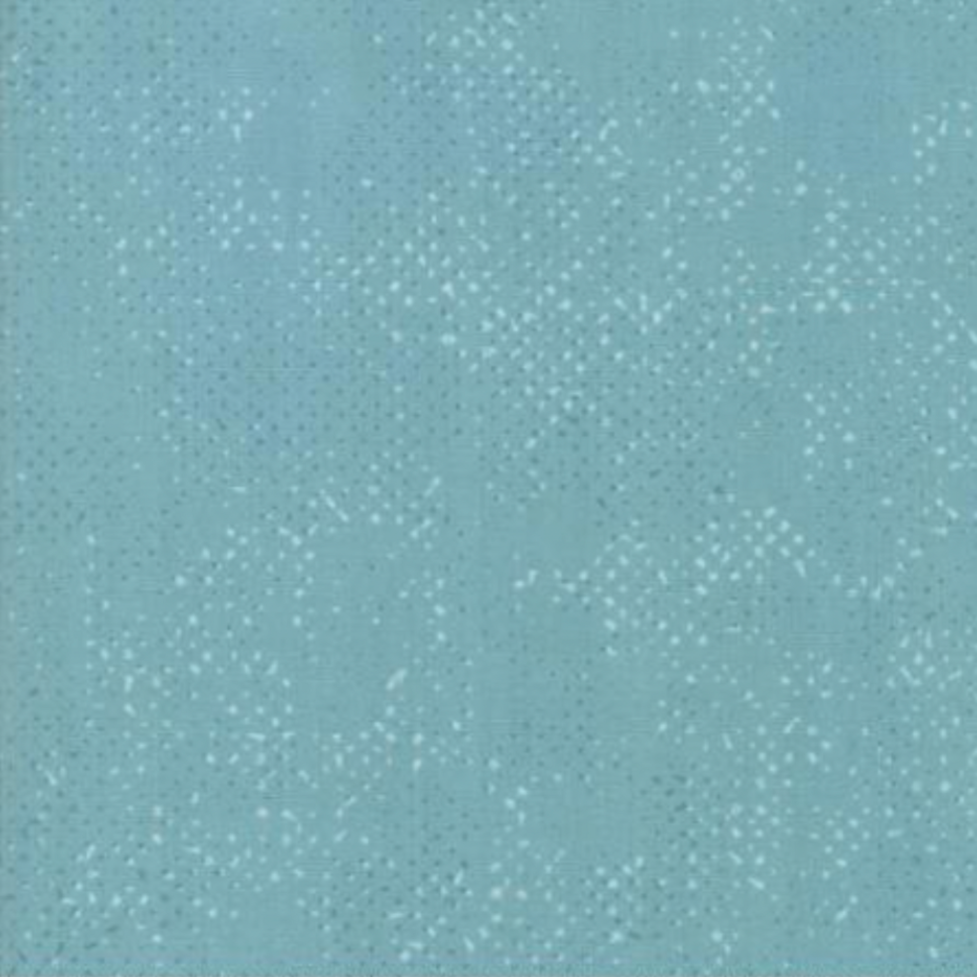Spotted Dusty Teal quilting cotton fabric by Zen Chic for Moda Fabrics – medium teal-blue with cool aqua undertones and subtle tonal speckled texture, a versatile near-solid blender, 100% cotton, 43–44" wide