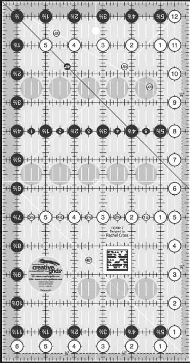 Creative Grids Quilt Ruler 6-1/2in x 12-1/2in
