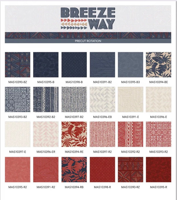 Breezeway by Maywood Studio Collection - Red/Cream Textured Palms