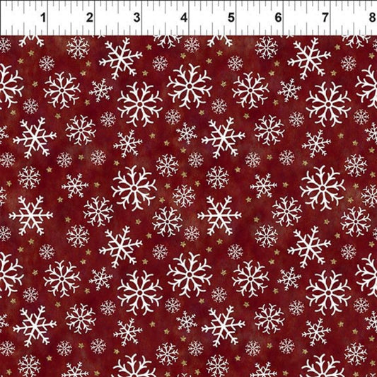 Winter Solstice II Red Snowflakes Metallic