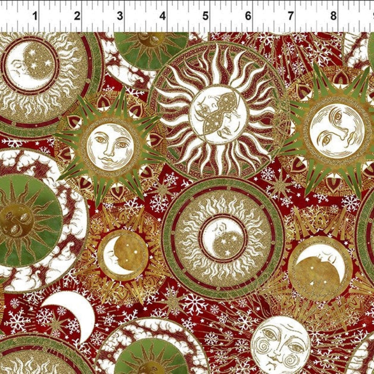 Winter Solstice II Multi Celestial Metallic – fabric – colorful textile design