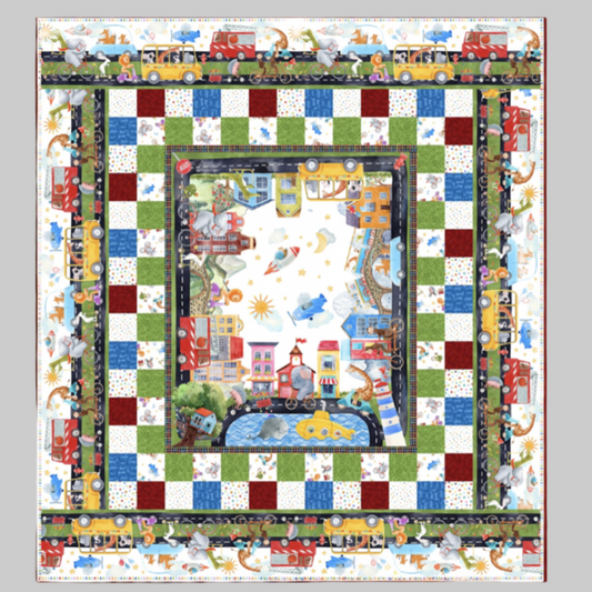 On the Go 71.5" x 79.5" Handmade Throw/Twin/Full Quilt
