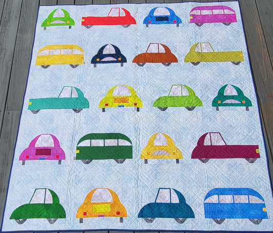 Cool Cars Quilt – 62" x 65" Handmade Twin / Throw Quilt