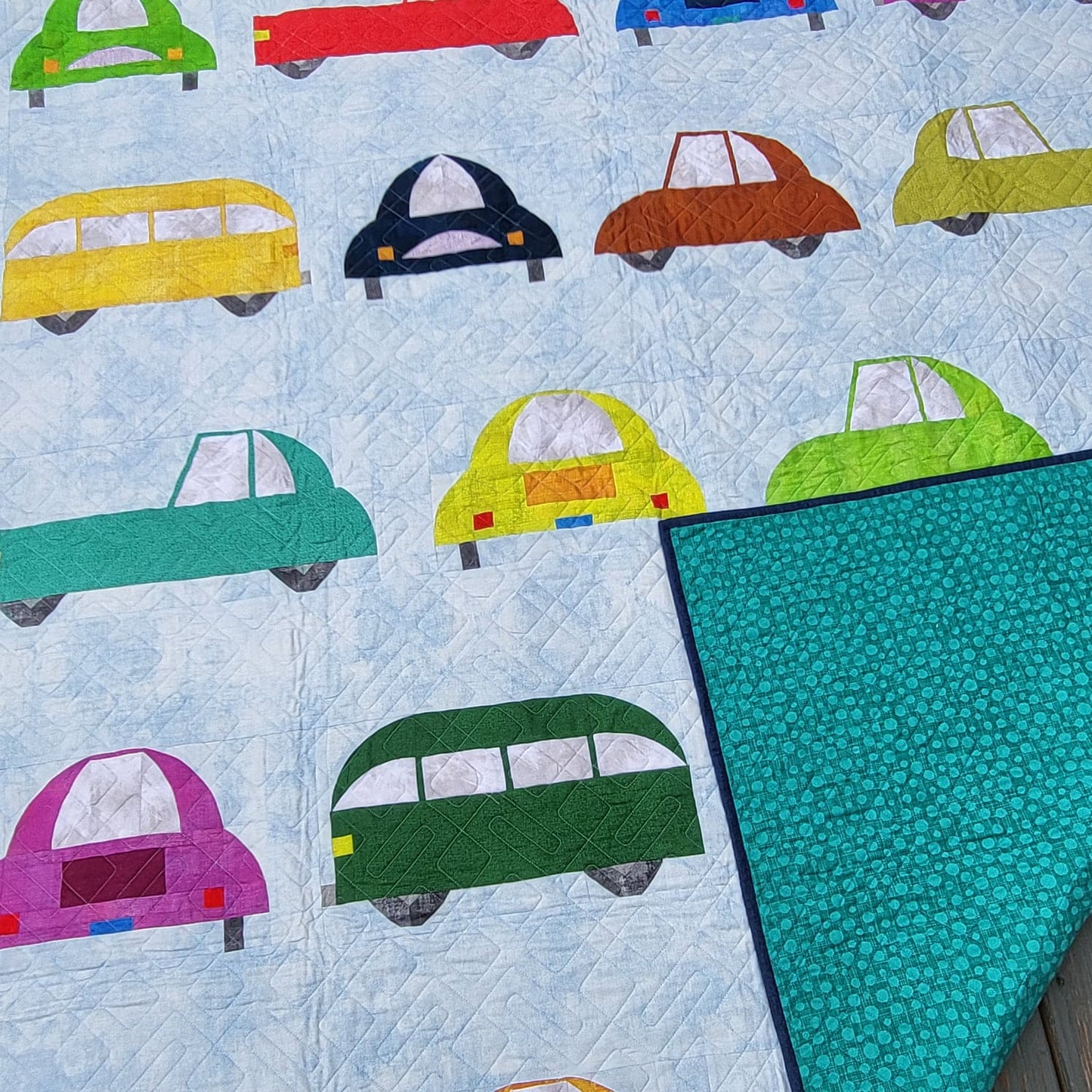 Cool Cars Quilt – 62" x 65" Handmade Twin / Throw Quilt
