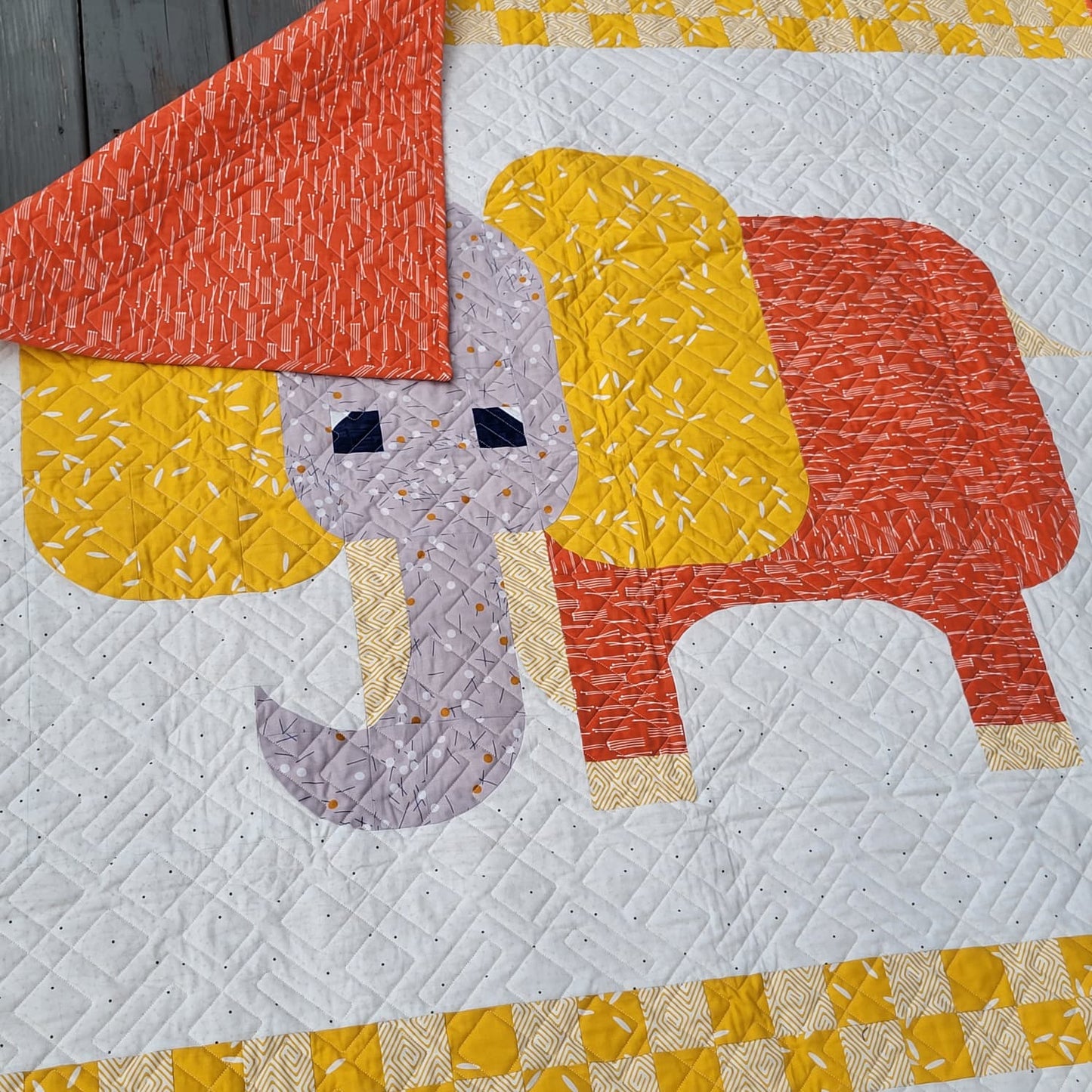 Tusker Quilt – 54" x 54" Handmade Baby/  Lap Quilt
