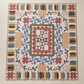 Handmade Patchwork Garden quilt with floral prints and traditional blocks laid flat