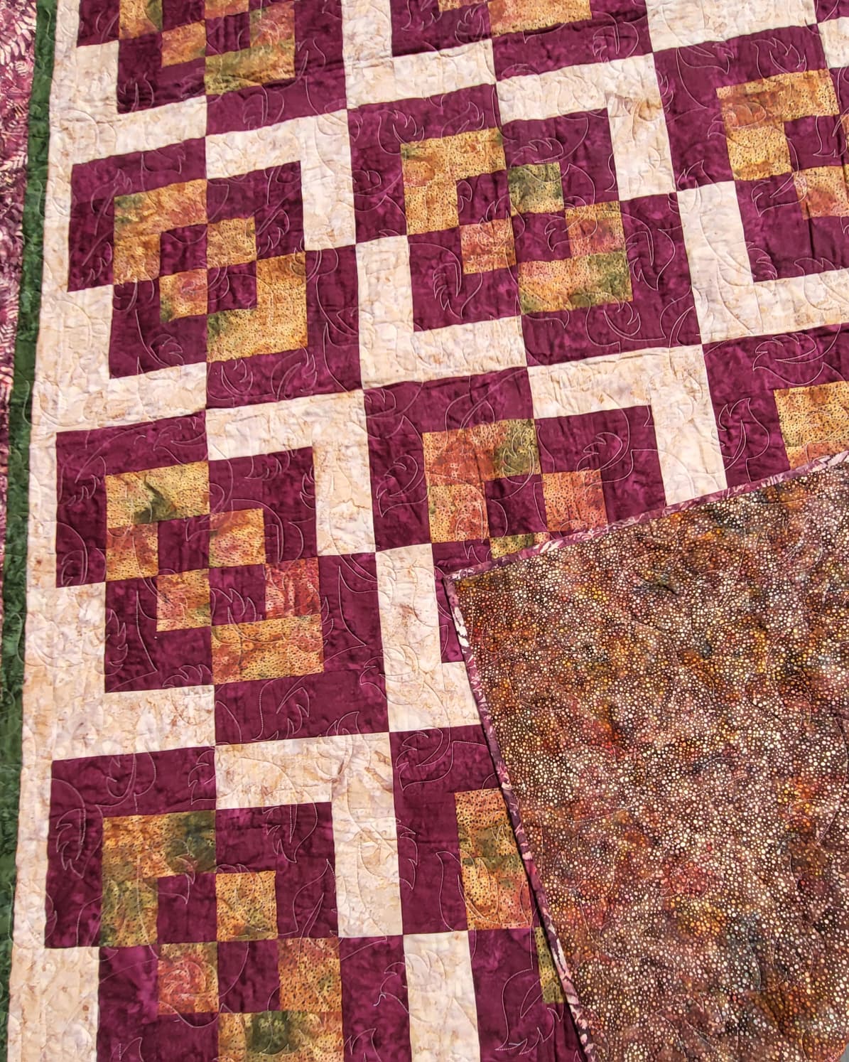 Corner Play Quilt – 65" x 83" Handmade Twin/Full Size Quilt