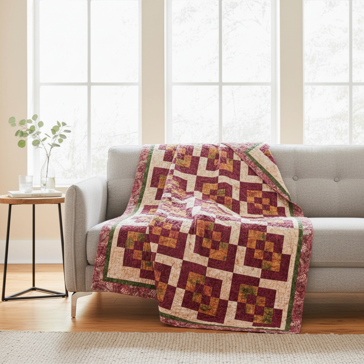 Corner Play – 65" x 83" Handmade Twin / Full Quilt