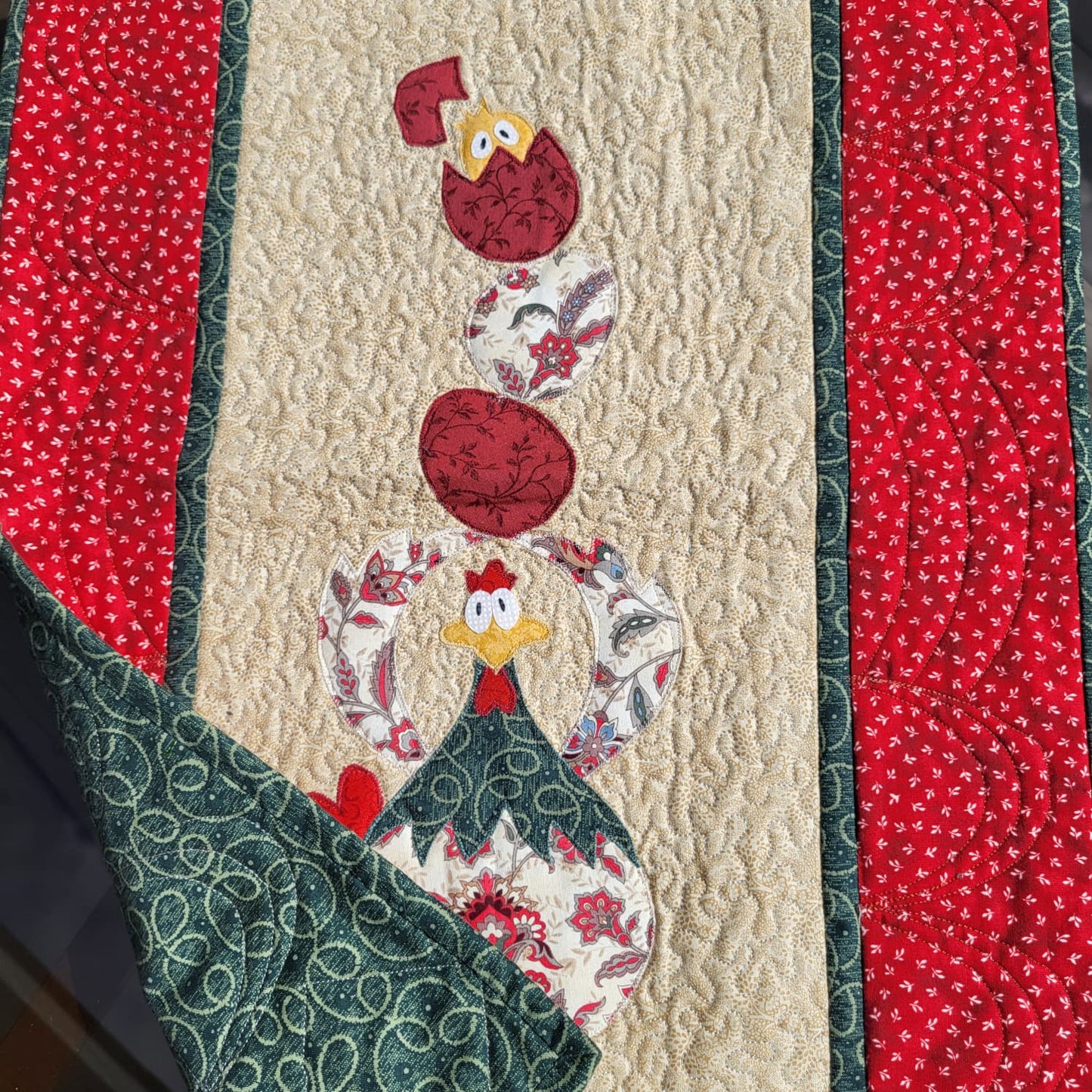 Chicken Coop Quilt 18.5" x 26.5" Handmade Wall Hanging & Table Topper