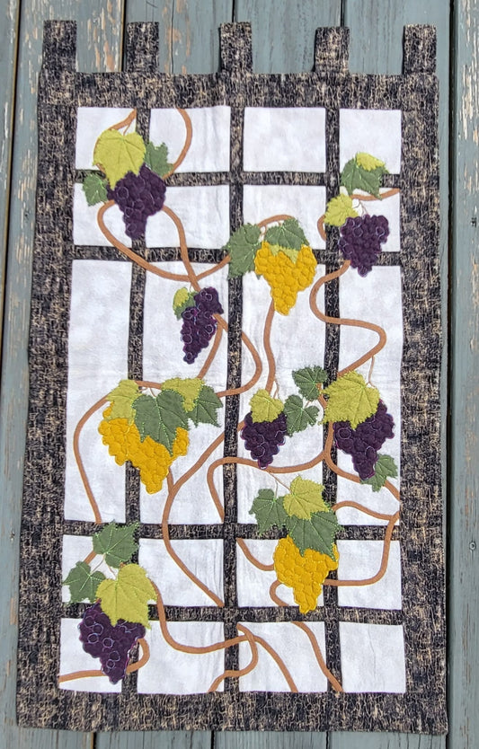 Grapes Wall Hanging 20" x 32.5" Handmade Quilted Wall Décor