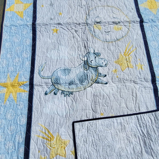 Reach for the Star 34.5" x 51" Handmade Baby Quilt