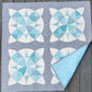 Country Revival Soft Aqua & Gray 44" x 44" Handmade Wall Hanging, Table Topper, or Throw Quilt