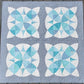 Country Revival Soft Aqua & Gray 44" x 44" Handmade Wall Hanging, Table Topper, or Throw Quilt